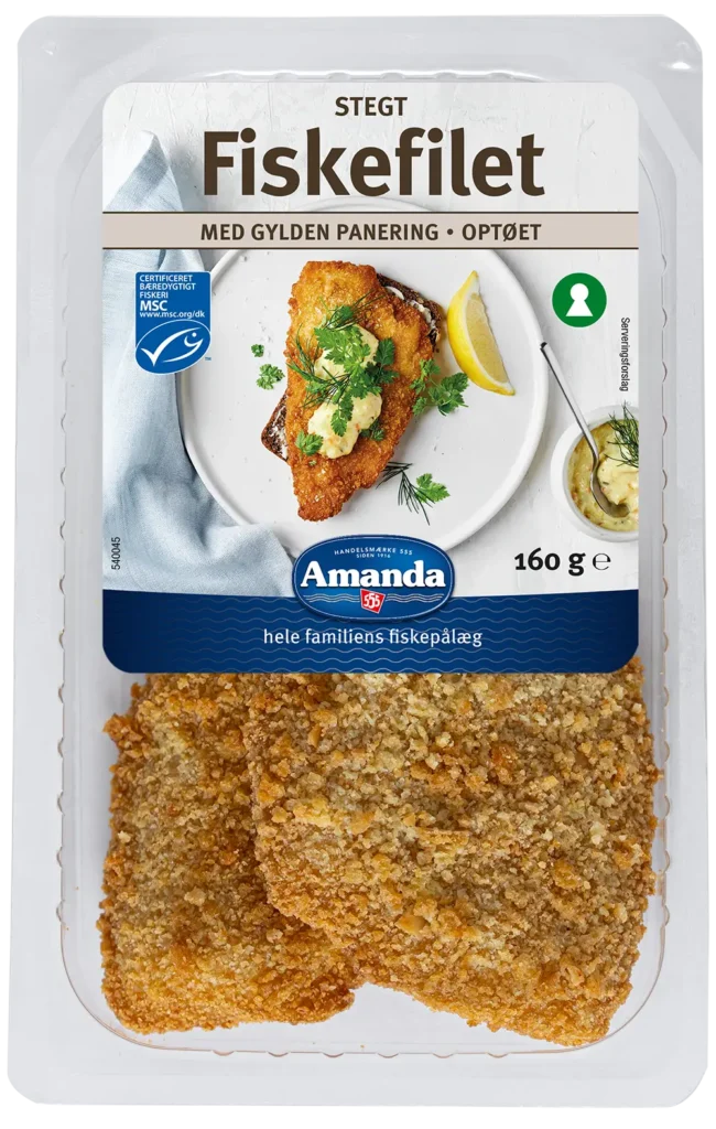 Amanda stegt fiskefilet, 2 stk. pakke